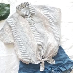 Madewell Short-Sleeve Tie Shirt in Rawley
